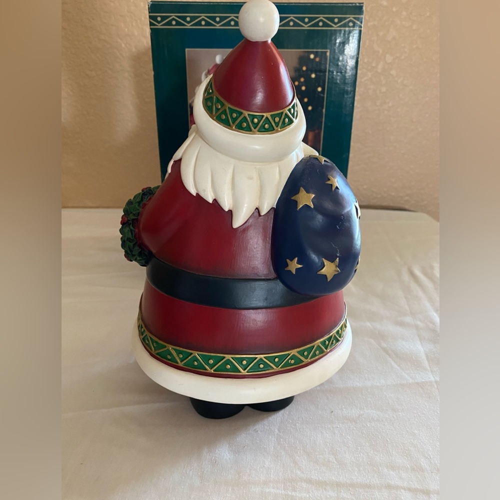 DECORATIVE SANTA FIGURINE, Holding A Toy Sack And A Lantern - Picture 4 of 8